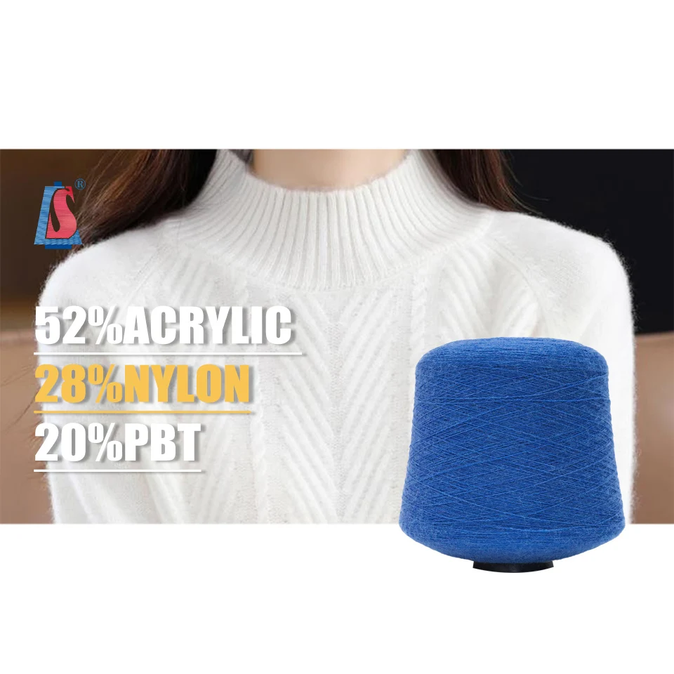 SALUD Most popular 28S/2 52%Acrylic 28%Nylon 20%PBT Yarn Knitting Sweater Yarn Core Spun yarn