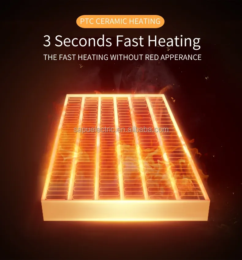 Portable Electric Heaters With Fan Electric Ceramic  Heater With Tip-over Switch Manual Control