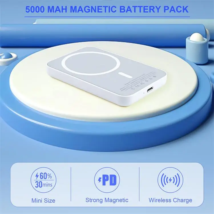 Best High Quality  5000 Mah Power Bank Shenzhen For Magnetic Wireless Charging Power Bank For Magsafe For Magnetic Power Bank