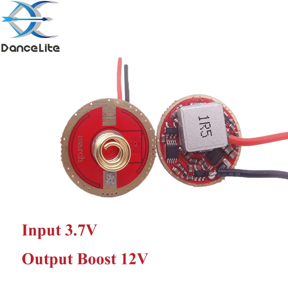 Customized 22MM Output 12V Boost Driver Circuit Board With Memory For XHP35 HI LED (1x3.7V 18650 Input)