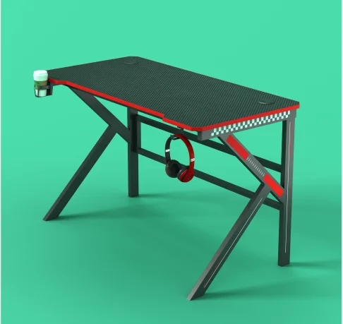 Adjustable RGB Lighting Gaming Table Wood/Metal Option with Extendable Melamine Surface Feature-rich Gaming Desk