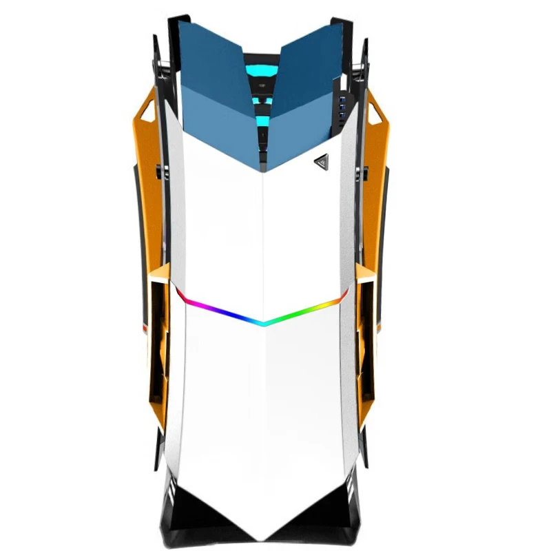 Powercase M-ATX/ATX Tower Gaming Computer Case Custom Aluminum Water Cooling System Audio Front Port for CPU Cooling