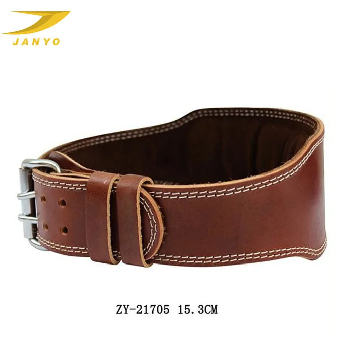 Professional wholesale custom logo gym fitness brown leather weight lifting belt