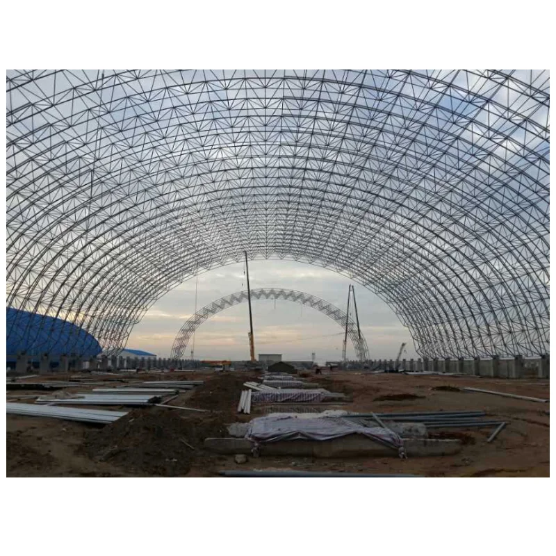 Prefab Longitudinal Space Frame Steel Structure for cement plant with Drawing