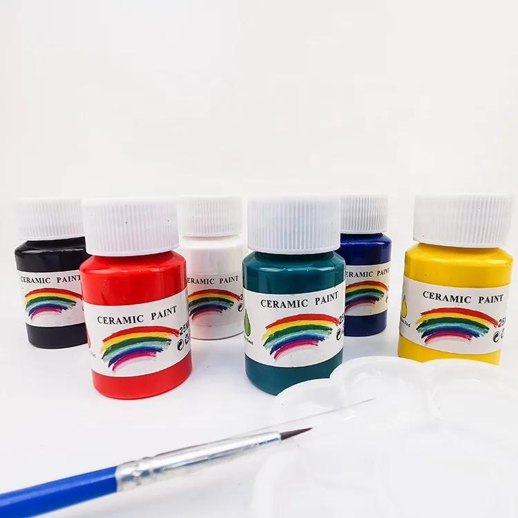 25 ml hand painted plates ceramic paint for kids coating ceramic potery to be painted hand-painted cute ceramic nordic dinner se