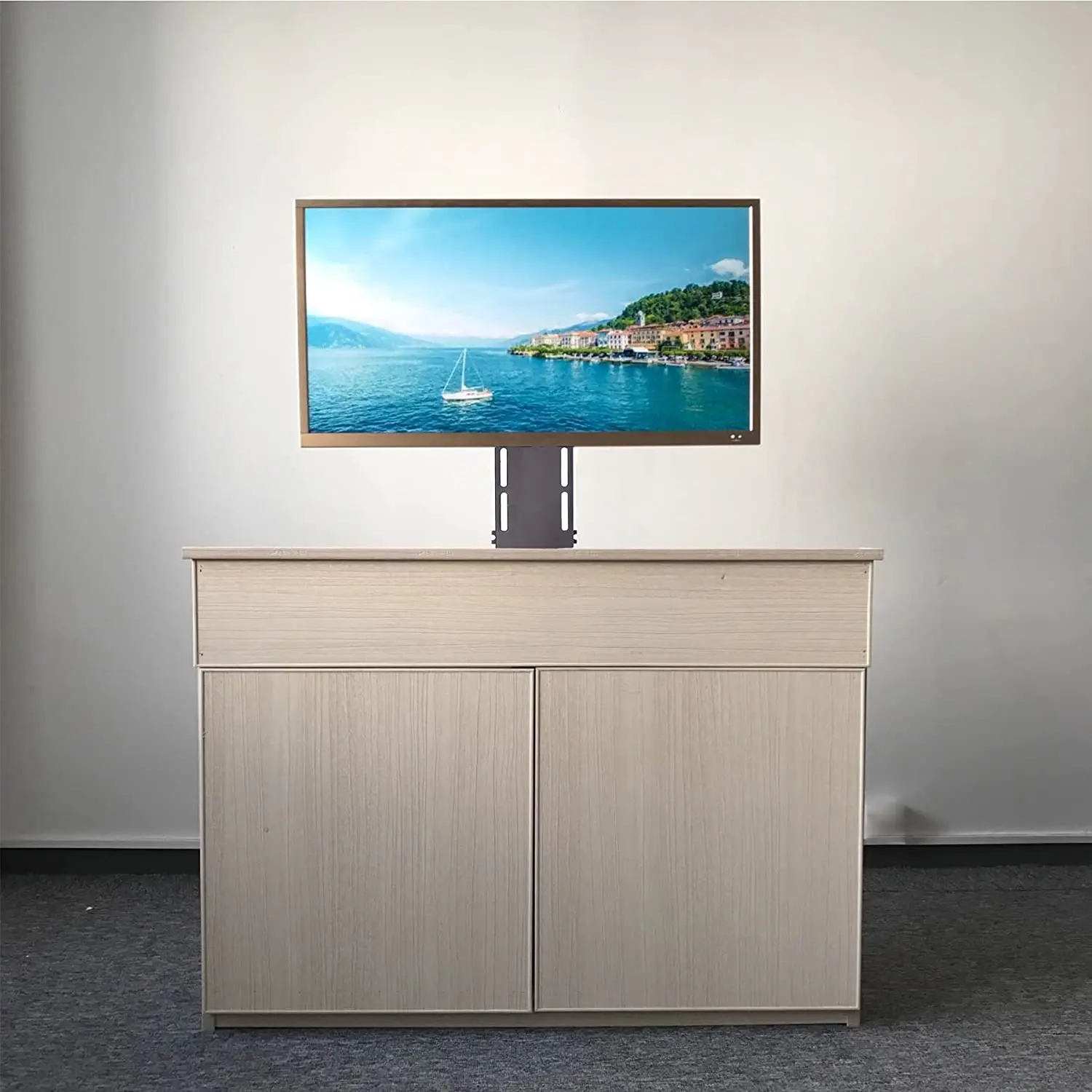 Smart Home wood cabinet Heavy Duty Motorized TV Lift Stand with Remote Control for Big Panel TVs 30 Inches to 72 Inches