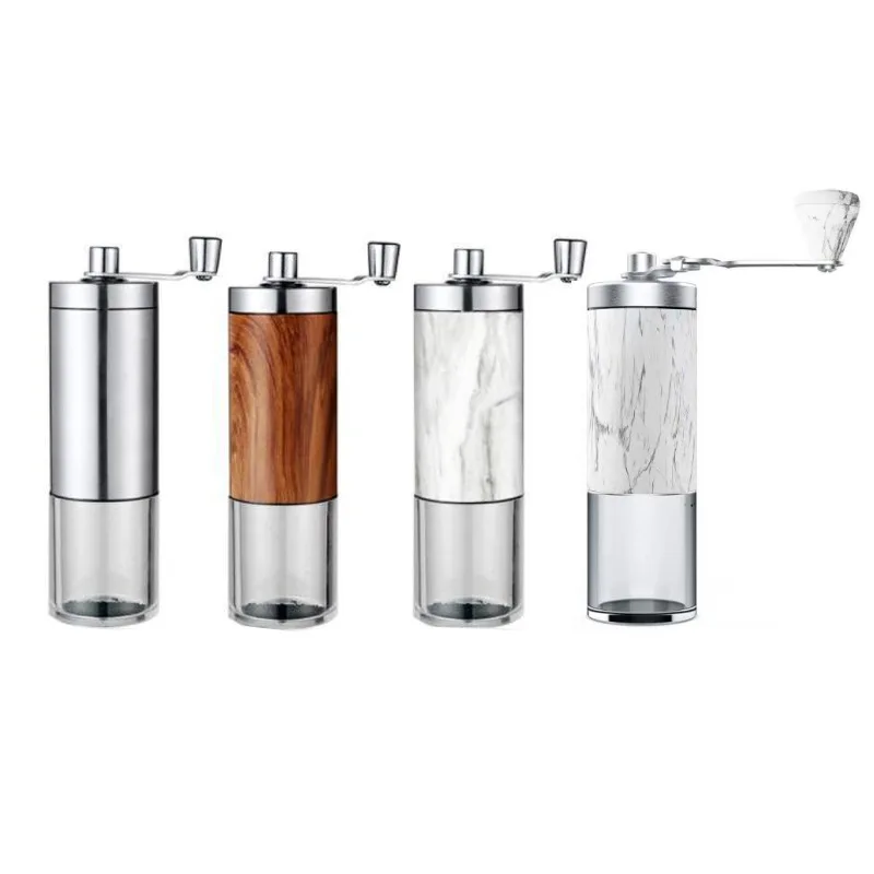 wholesale design coffee tools mini portable stainless steel body ceramic burr adjustable hand manual coffee grinder mill
