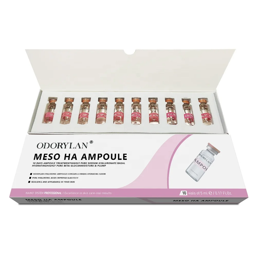 Best Selling Korea 5ml*10 Vials Molecular Cross-linked Hyaluronic Acid Ampoule Mesotherapy Collagen Ha Hyaluronic Acid Skin Whit