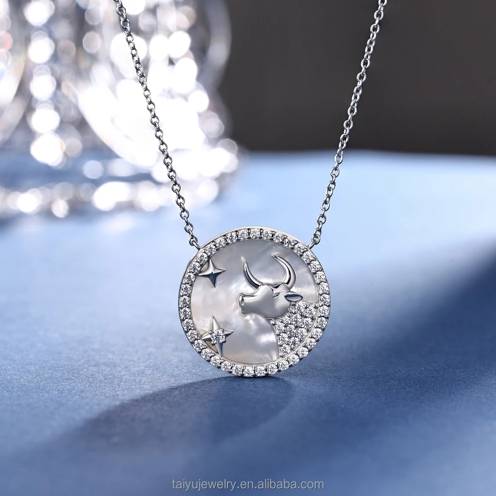 12 зодиакальных ожерелий 14K подвеска в виде гороскопа круглая 925 из стерлингового серебра белый жемчуг модные ювелирные изделия цепочка ожерелье со змеей