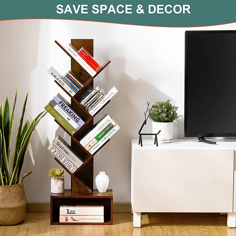 Modern office luxury study room library vertical industrial models display wooden wood mdf book rack bookshelf