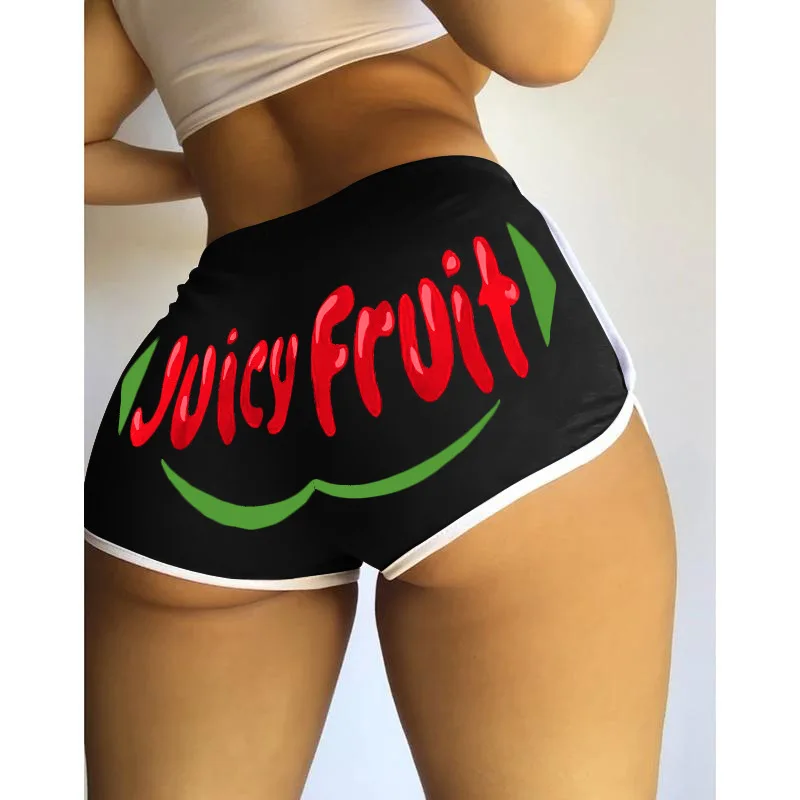 
2021 new style women summer shorts brand printed women booty shorts spandex girl shorts 