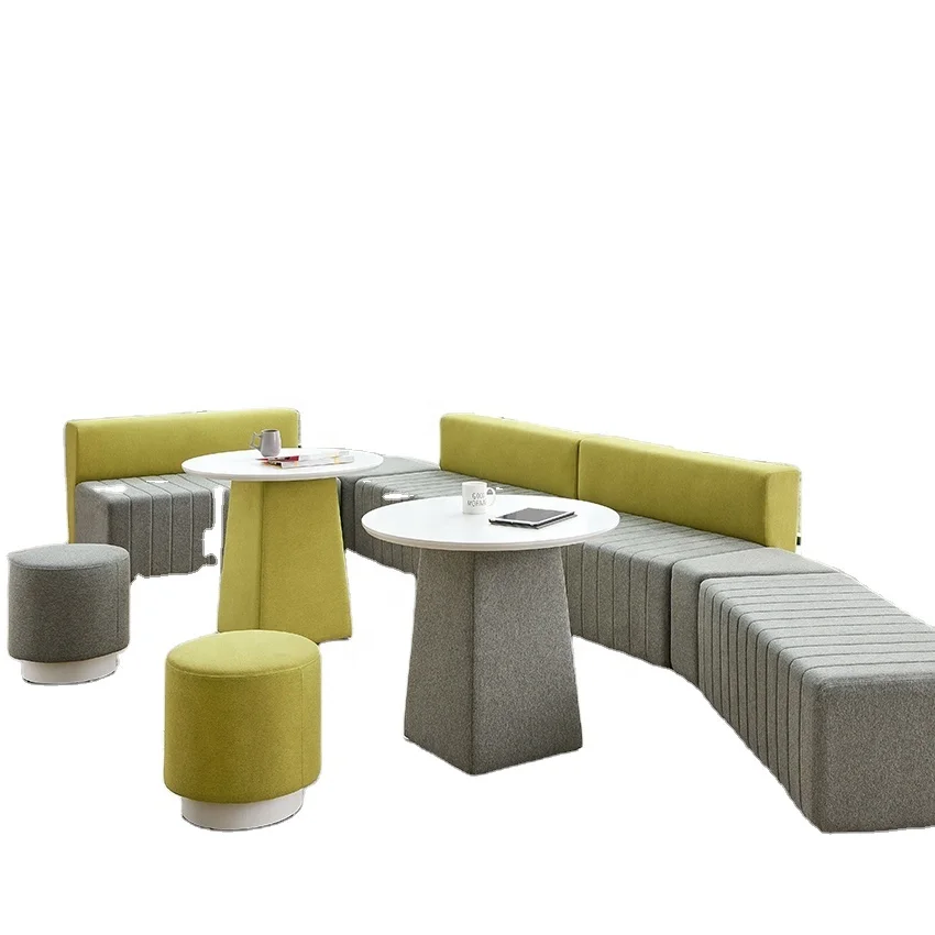 Waiting area sofa set hotel  lounge sofa fabric colourful style library sofa