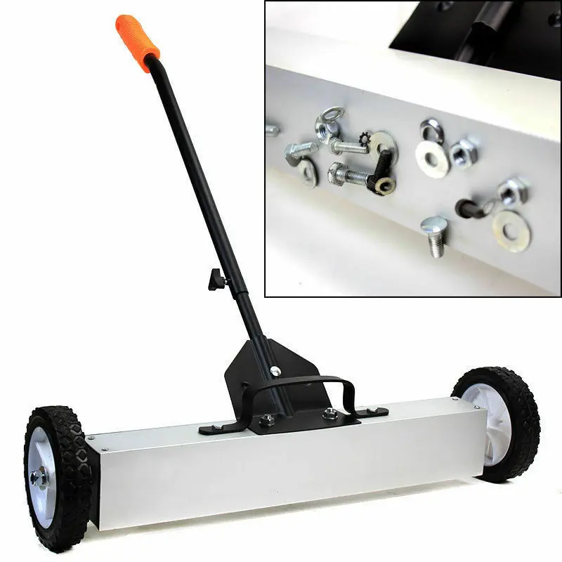 Heavy Duty Magnetic Floor Sweeper with Wheels to Pick Up Nails Stray Ferrous Objects