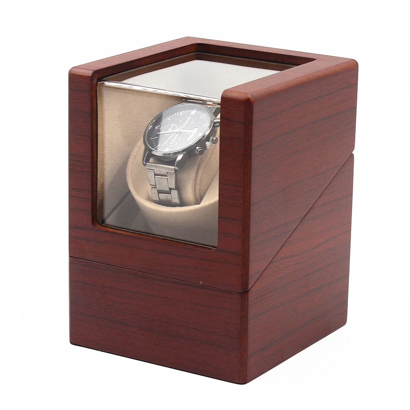 China plant OEM watch box motor piano finishing single rechargeable battery automatic watch winder box