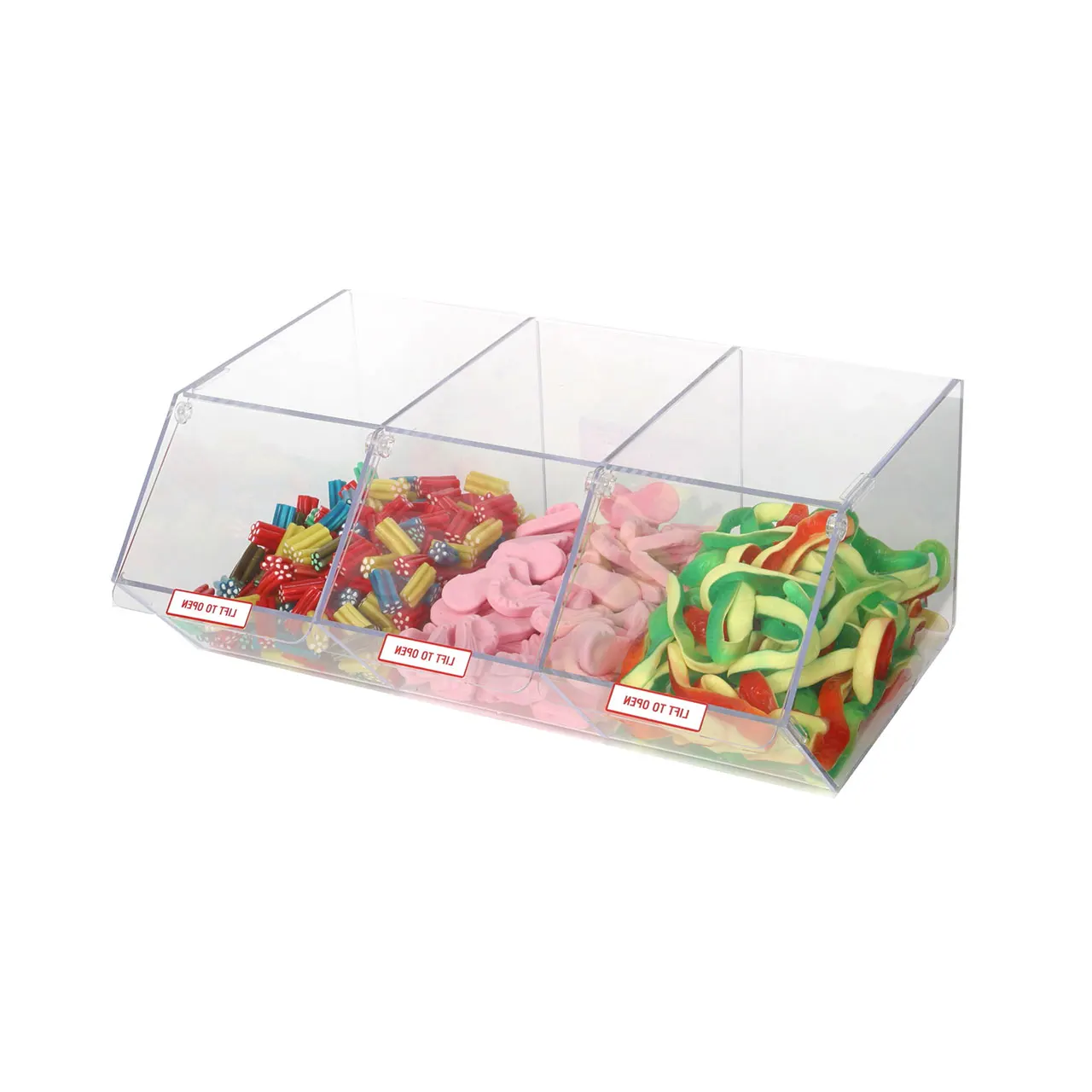 Hot Sales Clear Acrylic Candy Different Type Acrylic Candy Box Bins Display Rack For Nuts And Candy