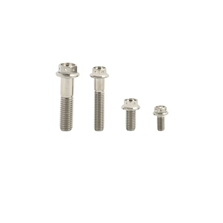 High strength custom M8 hex GR5 Ti-6al-4v bolts screws fasteners titanium flange bolt