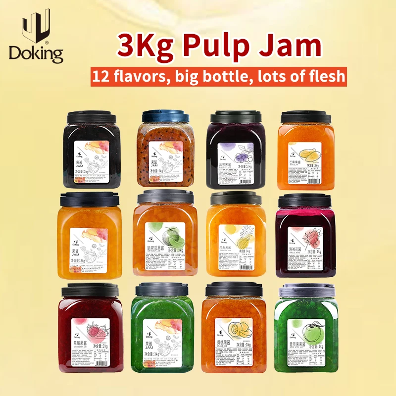 Doking bubble tea ингредиенты с богатым кусок целлюлозы пюре заводской оптовик горячие продажи свежие Клубничные фруктовые