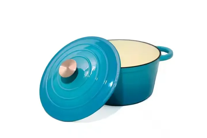 XLW Thickened Candy Colored Enamel Stew Pot Soup with Lid Cast Iron Dutch Oven Dual Handles Cooking
