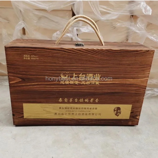 timber wine glass box