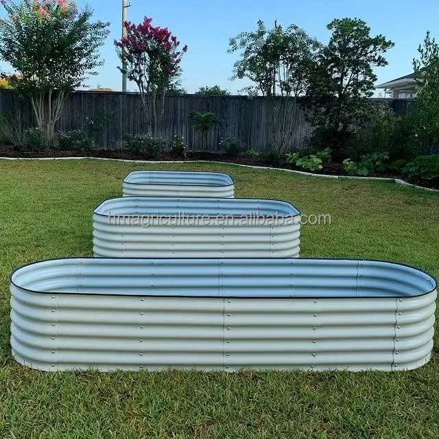Raised Garden Bed, Galvanized Raised Garden Beds Outdoor for Vegetables Flowers Herbs, Steel Planter Box