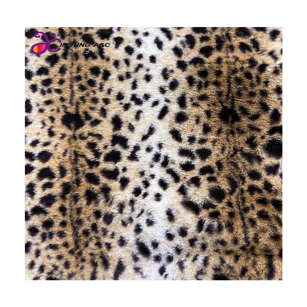 Wholesale leopard print and animal print rabbit hair print rabbit hair flannel clothing plush toy carpet fabric
