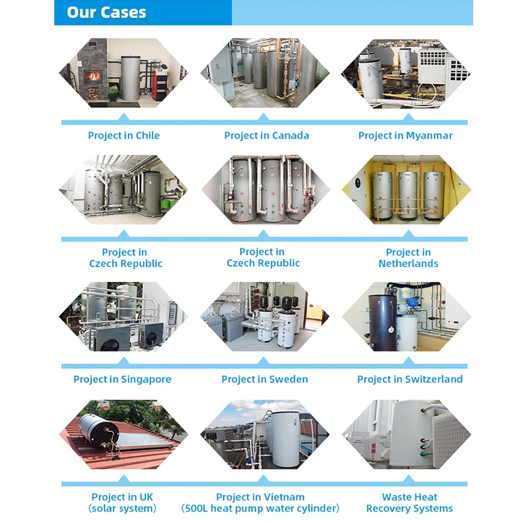 Environmentally friendly heat pump 200l 300l hot water boiler cylinders heating pressurised hot water tank