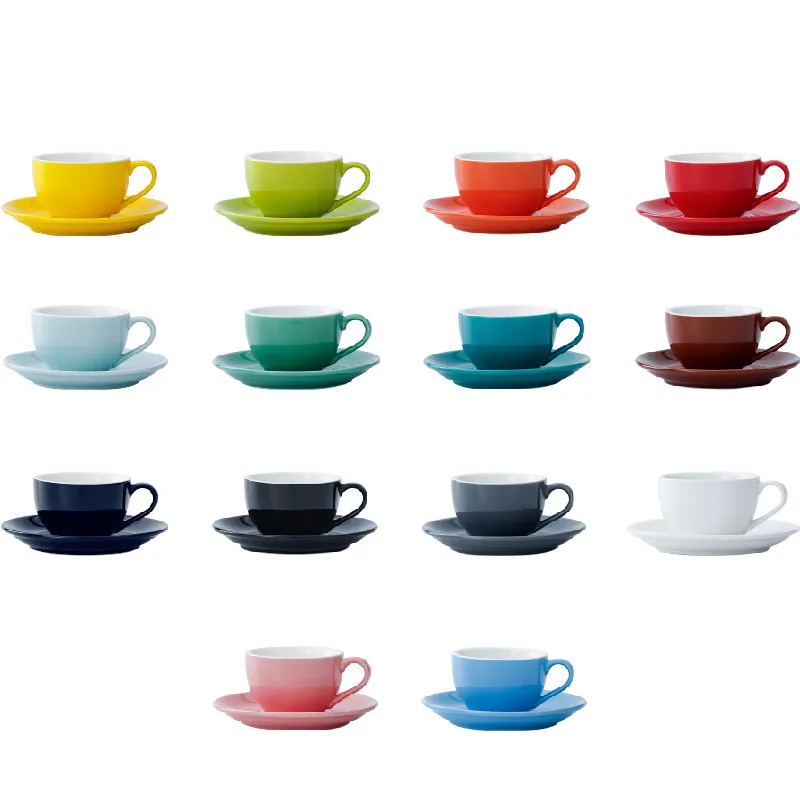 Reusable 220ml Green Blue Colorful Thicken Ceramic Espresso Coffee Tea Cups & Saucer