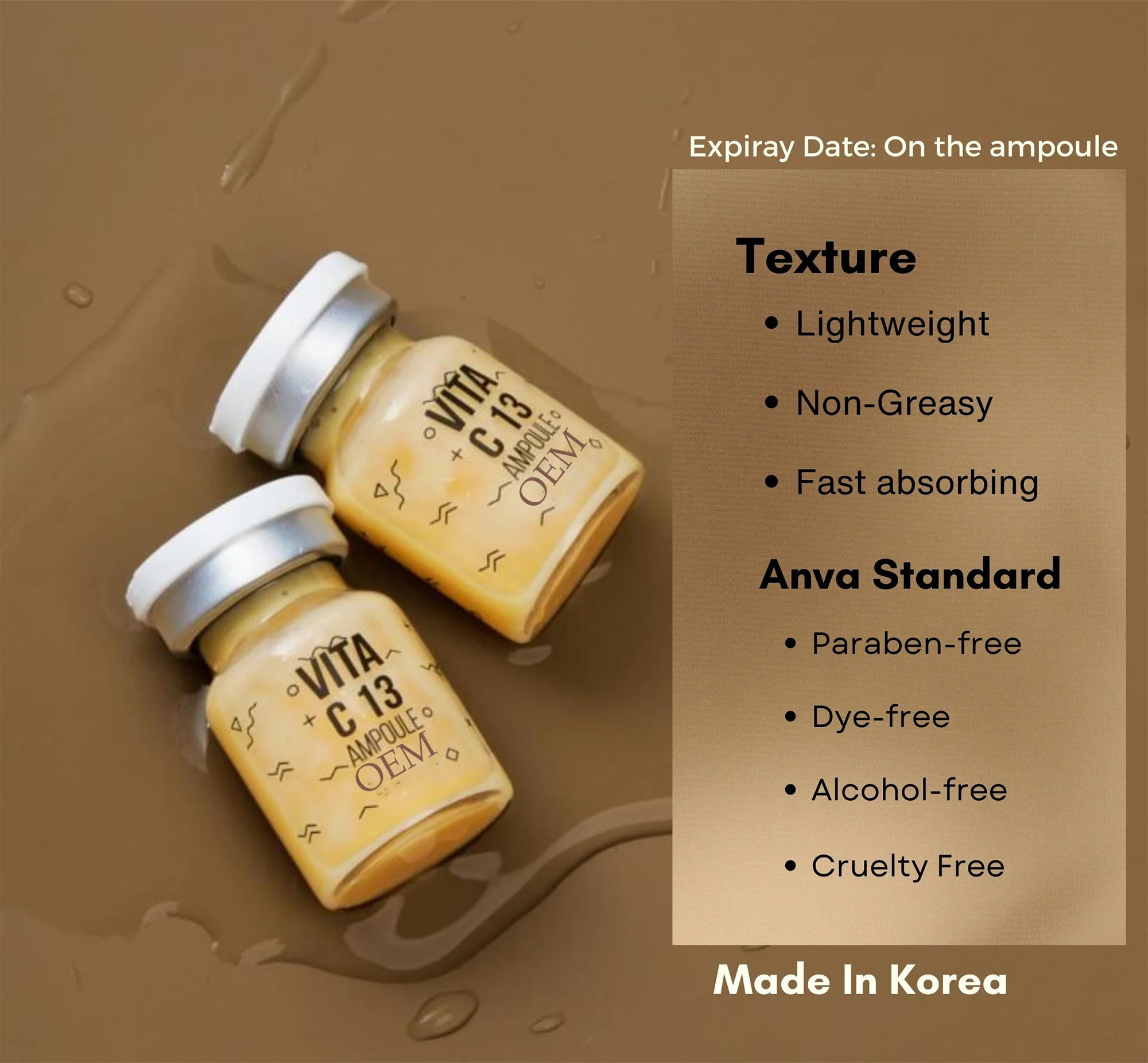 Vitamin C Face Ampoule Serum 13% Pure Super C Serum with Glutathio