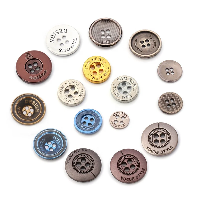 High Quality Custom Manufacture 4 holes metal button for clothing