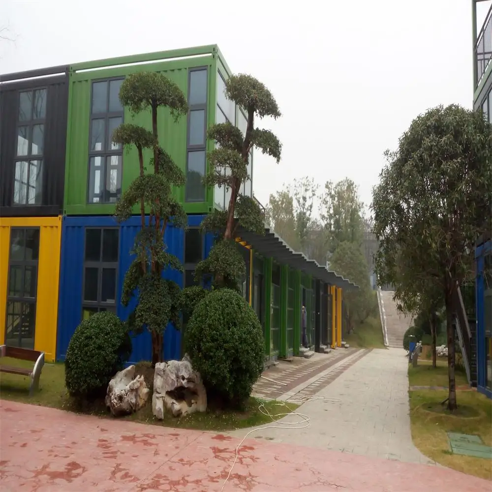 Customizable Fabricated Container House Office Industrial Park Prefab House With Sandwich Panel And Steel Plate