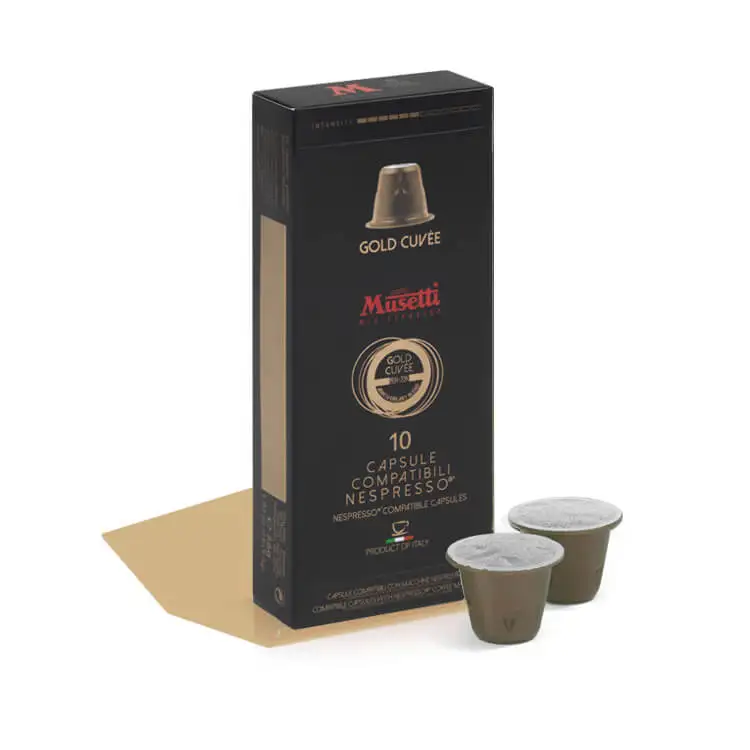 Gold Cuvee 10 Capsules Compatible Coffee Capsules Private Label Big Size Coffee Machines Capsules And Pods