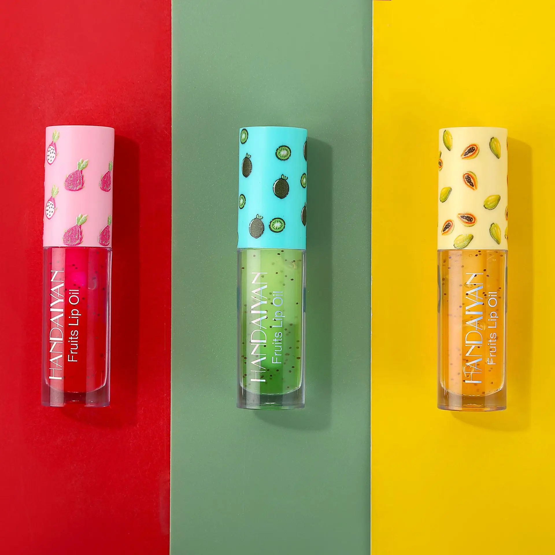 HANDAIYAN Fruit Lip Oil Glass Moisturizing Transparent Lip Honey Lightening pink Lines kids Lip Balm