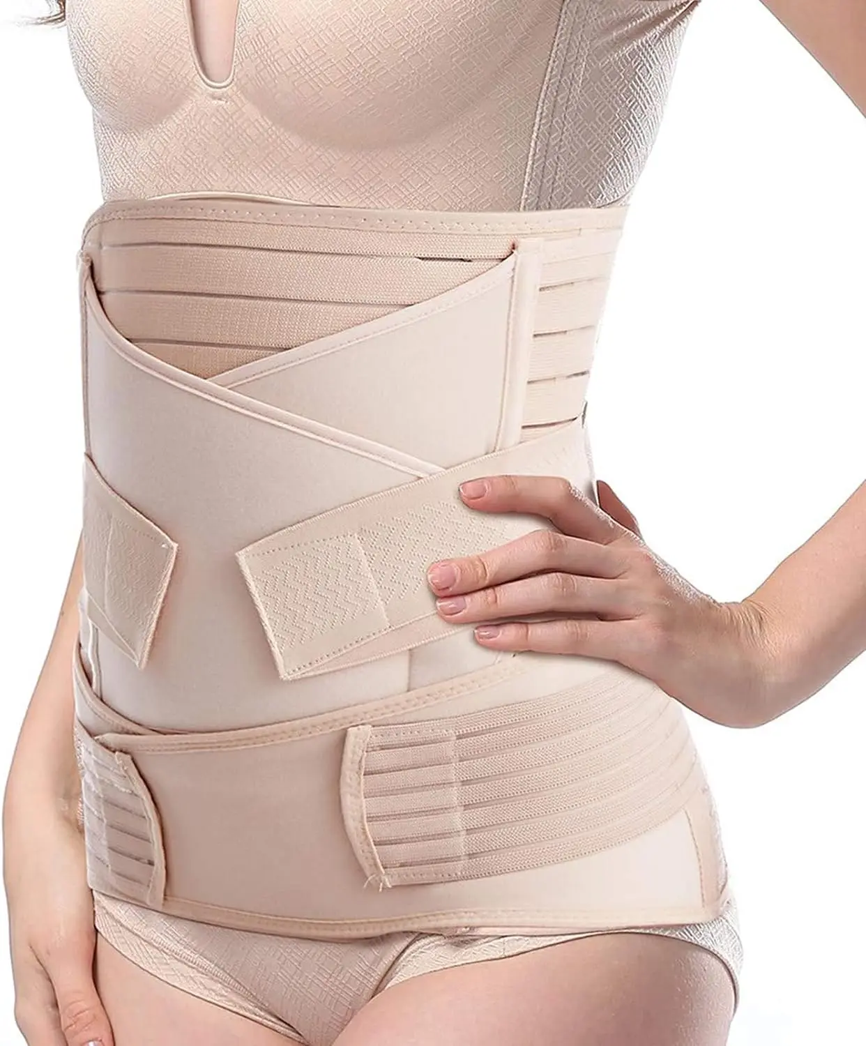 3 in 1 Postpartum Belly Band Wrap Support Recovery Girdles Abdominer Binder Post Surgery BellyWaistPelvis Support Belt & Back Br