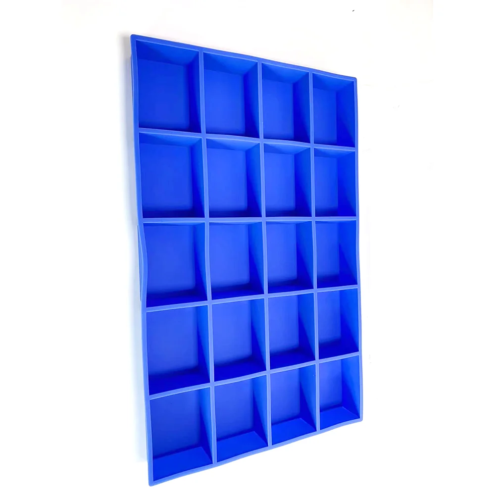 Custom 20 square silicone baking cake mold 86*65*37mm multi-square hand soap mold