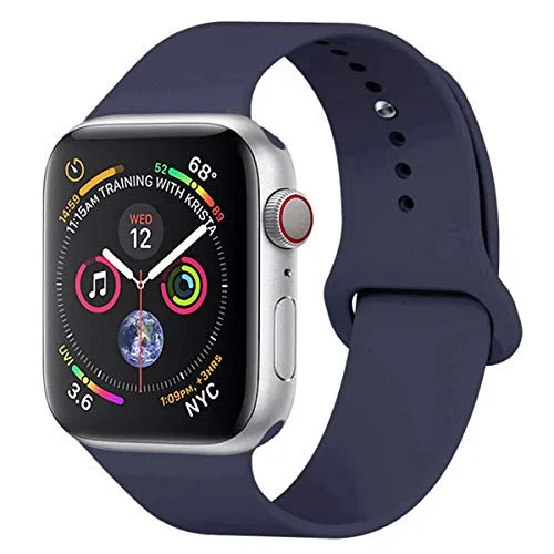 Ремешок для часов Apple Watch Series 7 6 5 38 40 41 42 44 45 мм классический спортивный мягкий силиконовый