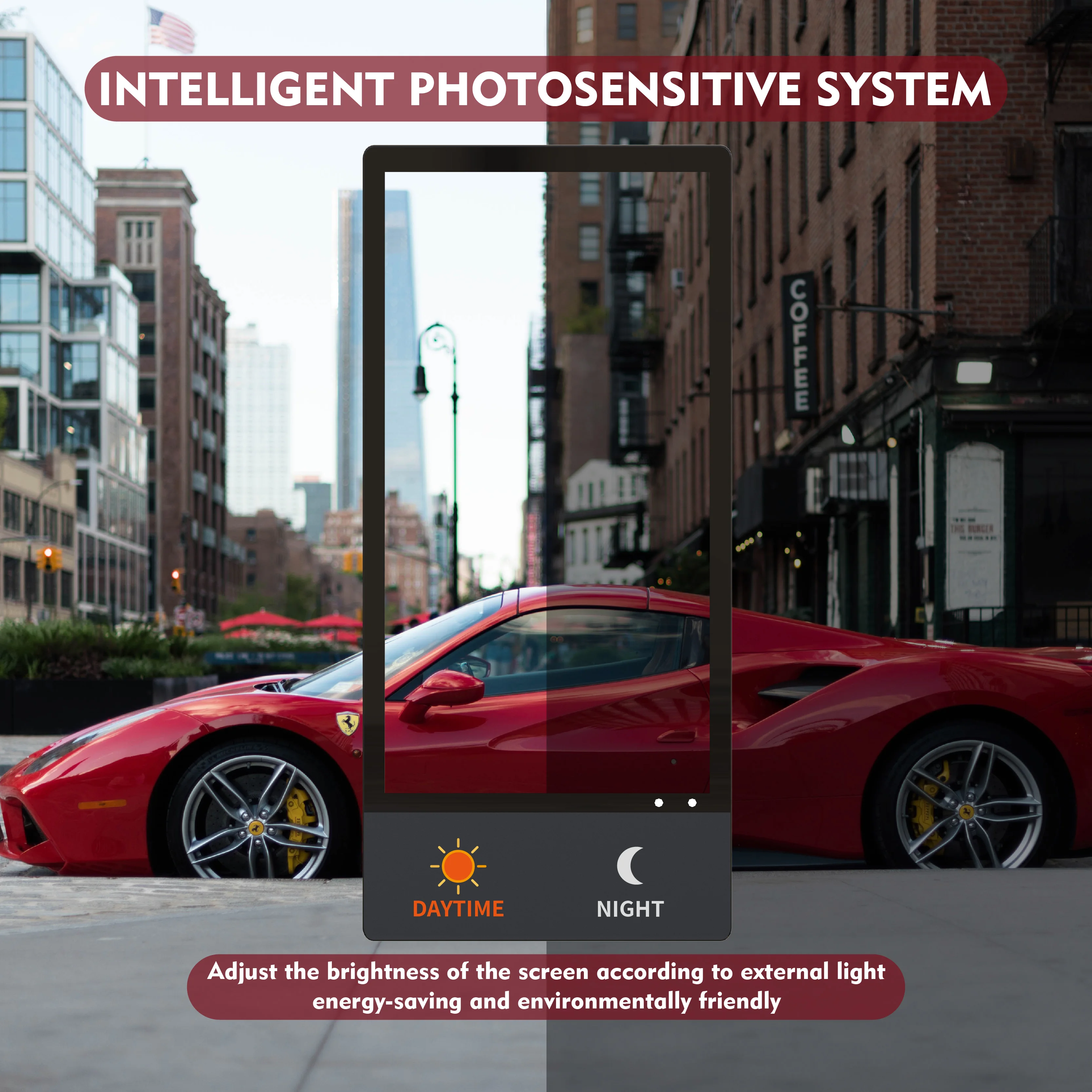 LD 43 Inch Ip55 Portable Digital Poster Battery Powered Floor Digital Poster Portable Changeable Digital Poster