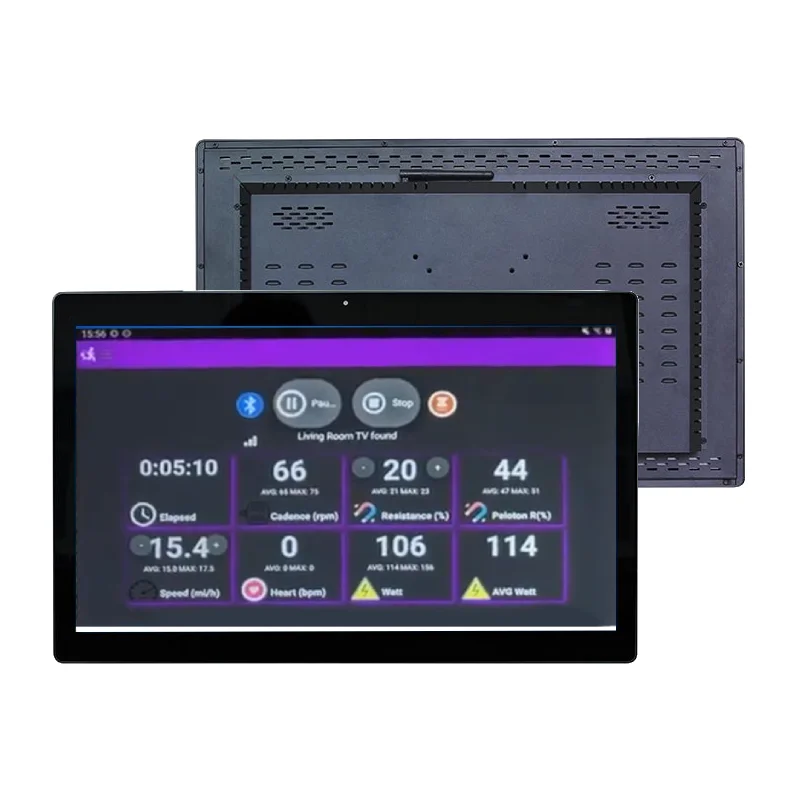 Spinning bike monitor display kiosk fanless 21.5 inch wall mount tablet touch screen all in one panel pc industrial computer