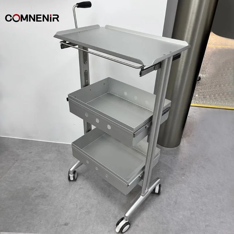 Professional Aluminium Hair Salon Trolley Plastic Beauty Tool with Hair Wheel-for School Use