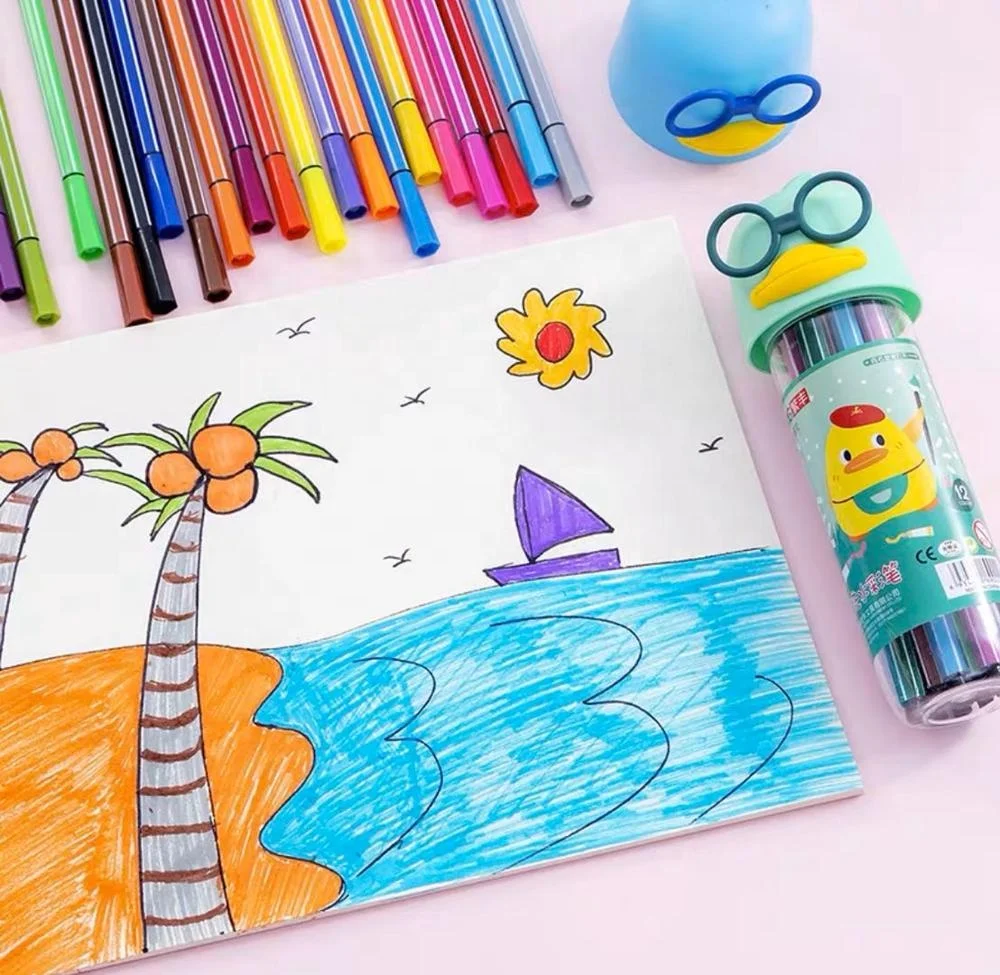 
24 colors water color pen tube package DUCK design style bright colors best price novelty 2020 