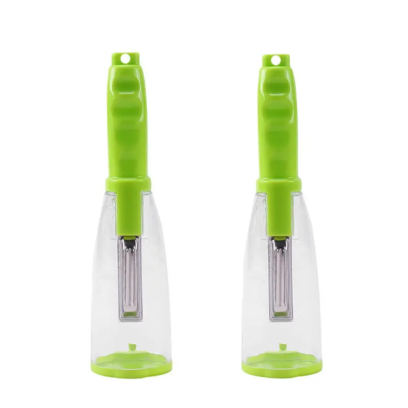 Kitchen accessories Vegetable&Fruit Peeler with Container Stainless steel multi-function storage type peeling knife with barrel