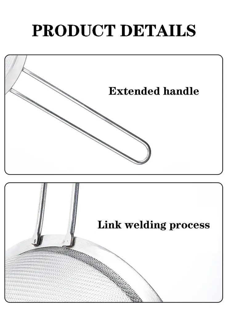 Kitchen Bar Accessory Tool Metal Stainless Steel Loose Tea Flour Cocktail Bar Fine Round Cone Wire Mesh Strainer