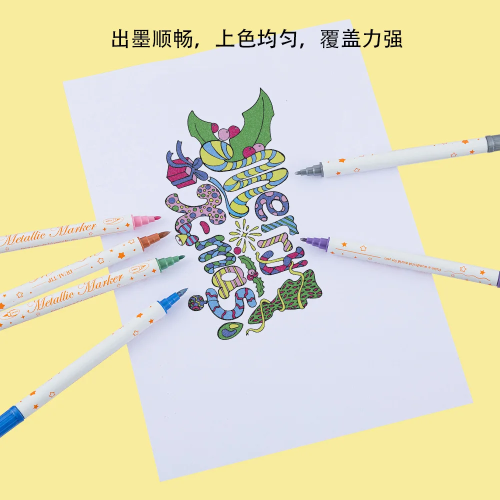 BESTLINE Waterproof Creativity Pen Nail Art DIY Pen Girl Gift Acrylic Paint Marker Fiber Nib Rich Colors Easy Clean Double Head