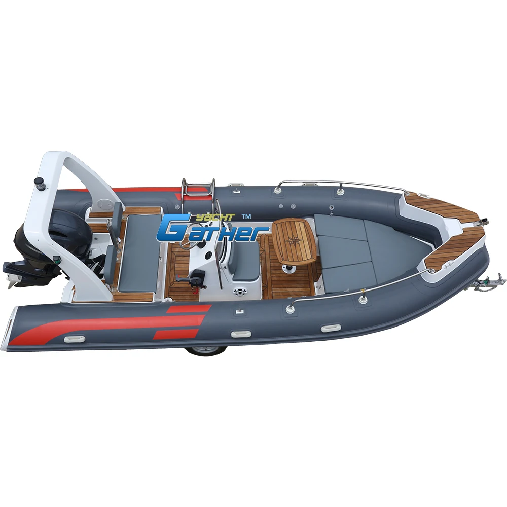 Gather RIB550 5.5M 18Ft 5.5m Outboard Motor Hypalon Material Rigid Inflatable Boat China Rib Boat For Sale RIB550B