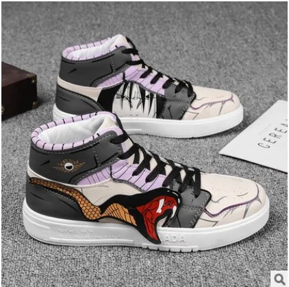 Wholesale High Top Ankle Sport Men Casual Shoes Skateboard Luxury Brand Anime