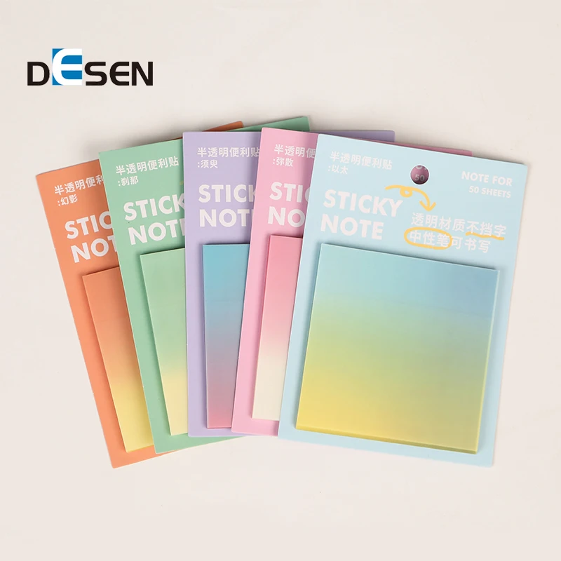 DESEN 50sheets Transparent Posted it Sticky Note Pads Notepads Posits Papeleria Journal School Stationery office Supplies