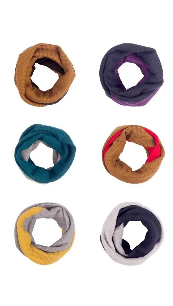 New type neck warmer snood casual lady fashion snood two tones plain circle knitted infinity  for woman