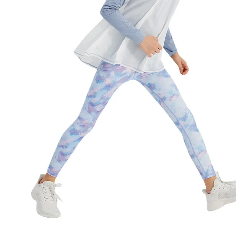 spring new products printed elastic quick-drying sports tight fitness yoga pants for children