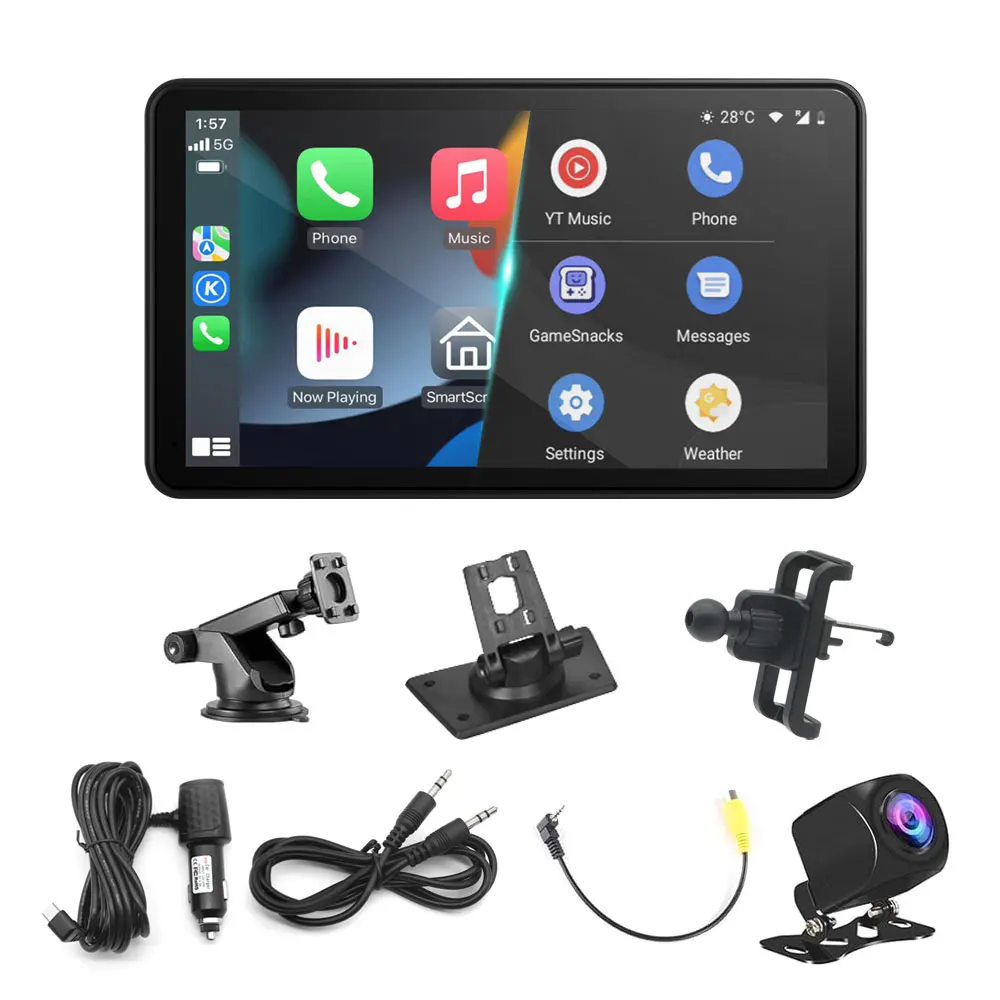 Factory Car Play 7 Inch Touch Screen FM AUX High Resolution Wireless CarPlay Android Auto Navigation GPS Car Radio for All Cars