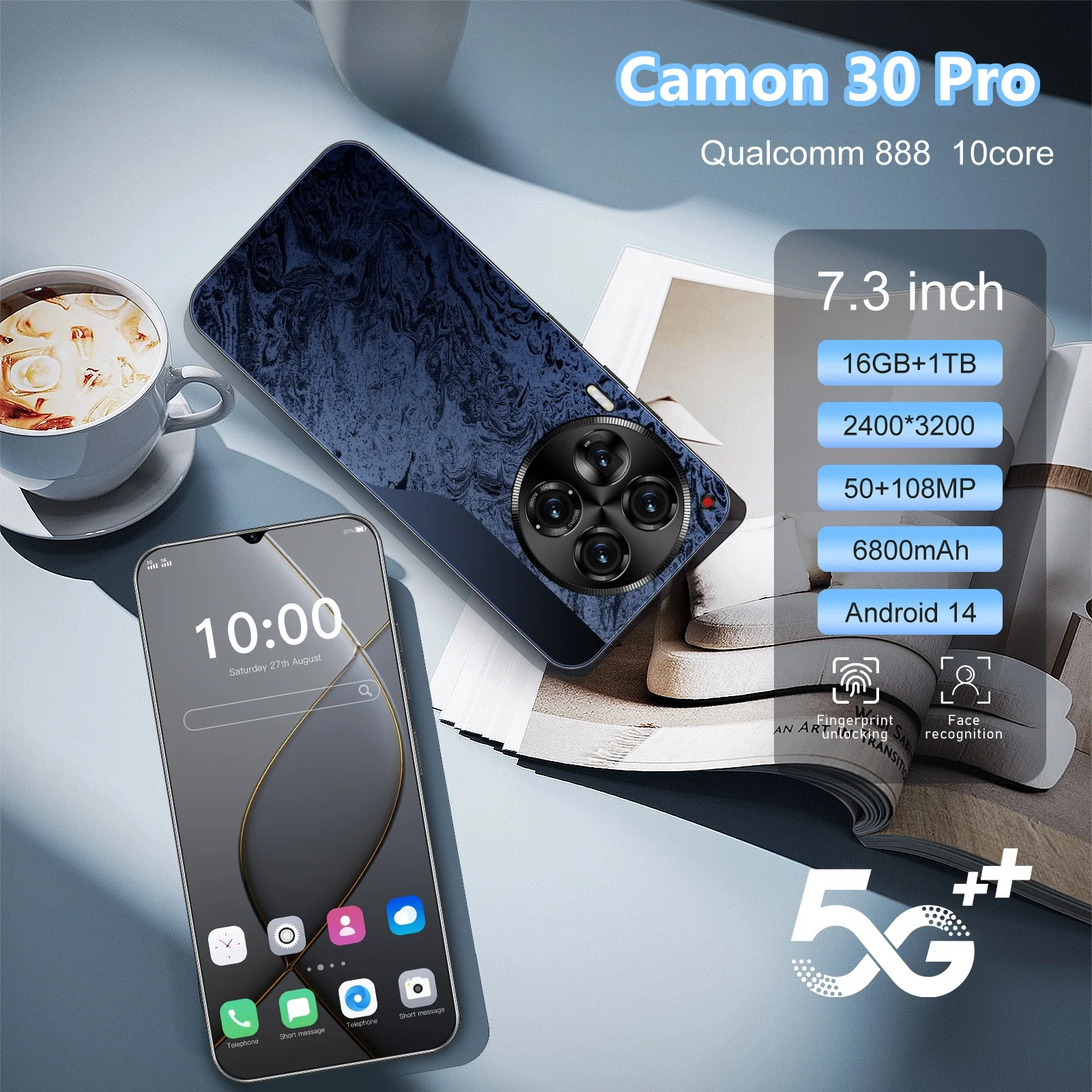 Hot-selling Techno Camon 30 Pro Original 7.3-inch Large Screen 16 Gb +1 Tb 8800 Mah Android 13 Global 5g Smartphone