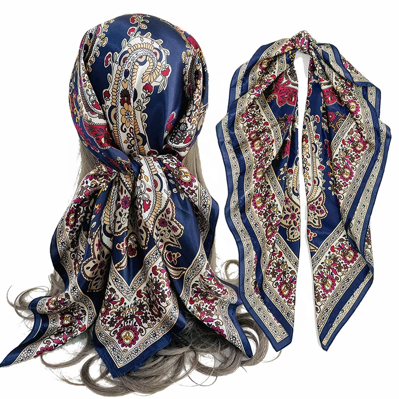 No Minimum 100% Pure Silk Scarf Mulberry Silk Hair Scarf Custom Printed Silk Scarves for Women
